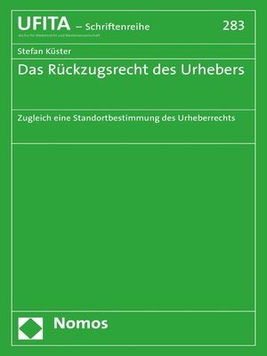 cover image of Das Rückzugsrecht des Urhebers